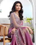 Georgette Sequence Embroidered Wedding Saree