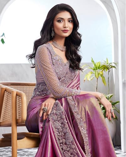 Georgette Sequence Embroidered Wedding Saree