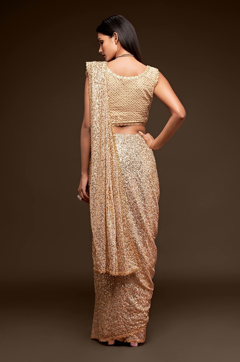 Sequin Georgette Saree - Effortless Draping & Glamour