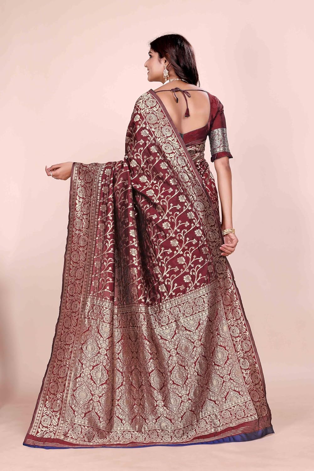 Rama Embroidered Bandhani Georgette Saree