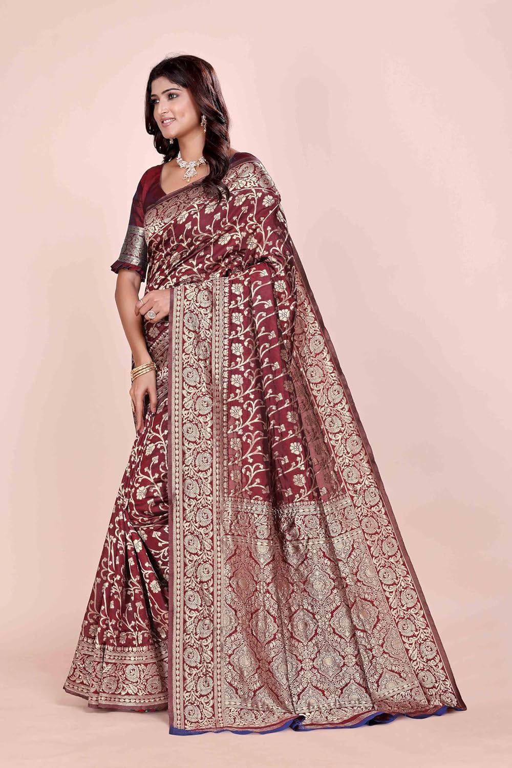 Rama Embroidered Bandhani Georgette Saree