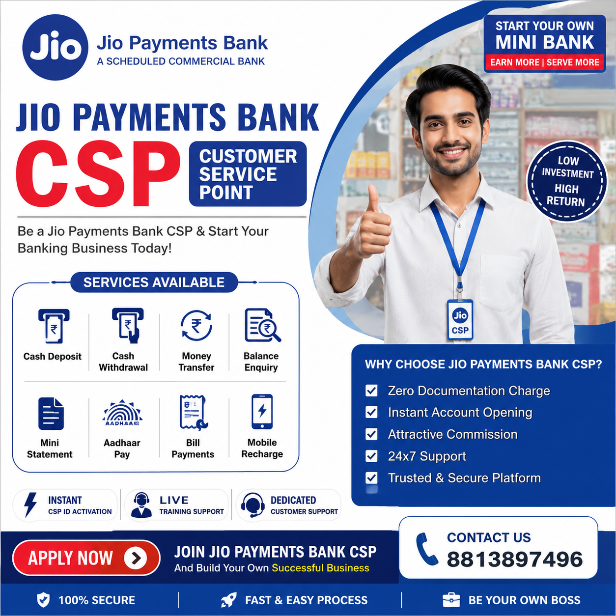 Jio Payments Bank CSP Registration